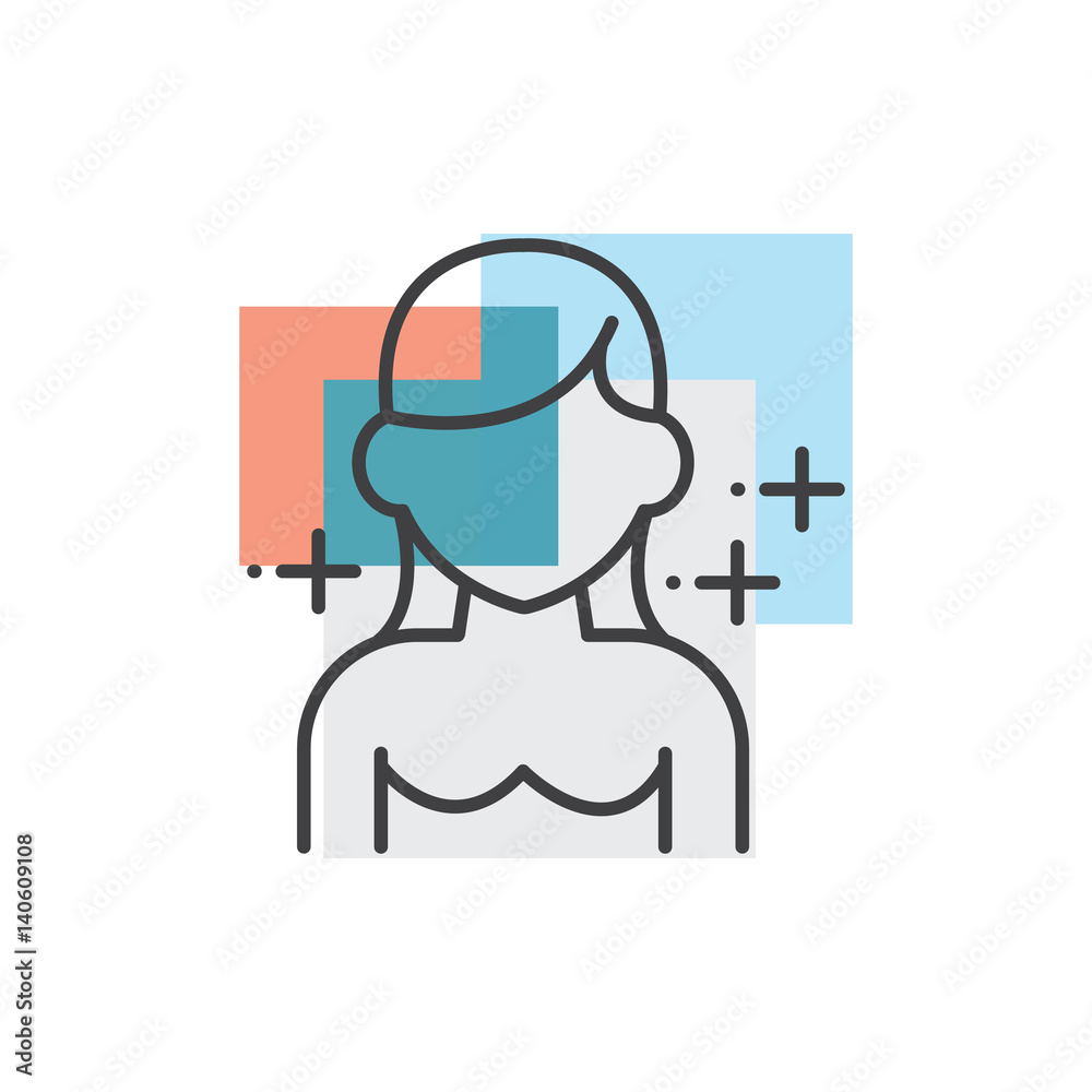 Teen, human avatars icon 3 color Teen, human avatars icon 3 color