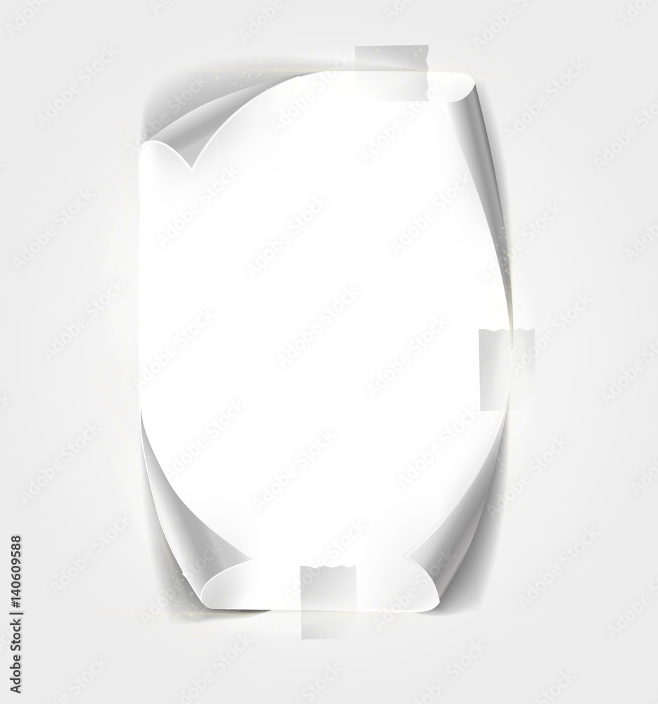 New white page curl on blank sheet paper. Realistic empty folded page.
Transparent design sticker. Vector background graphic illustration eps10 New white page curl on blank sheet paper. Realistic empty folded page.
Transparent design sticker. Vector background graphic illustration eps10