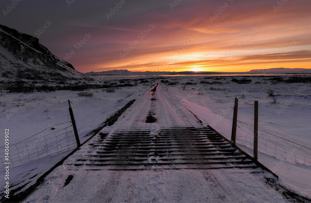 Frozen trail to nowhere Stock Photo Adobe Stock