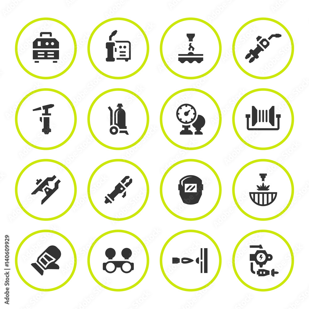 Set round icons of welding Set round icons of welding