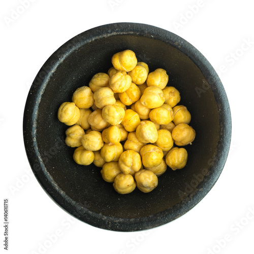 Roasted Crispy Chickpeas or Chana Snack with Salt Isolated