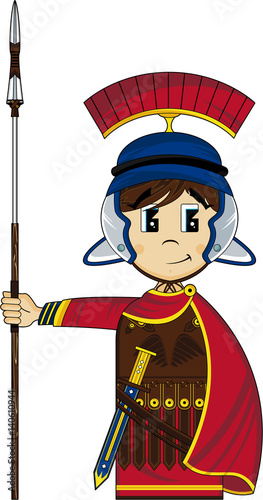 Cute Cartoon Roman Centurion Soldier