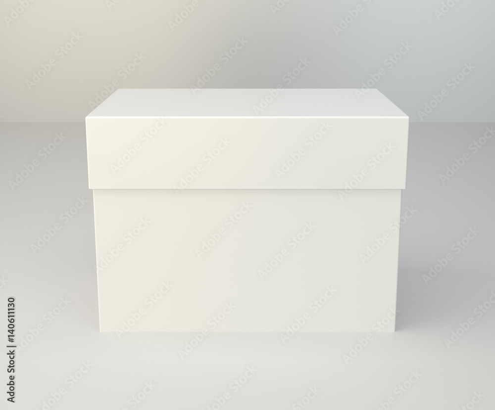 White package on gray background. 3d rendering White package on gray background. 3d rendering