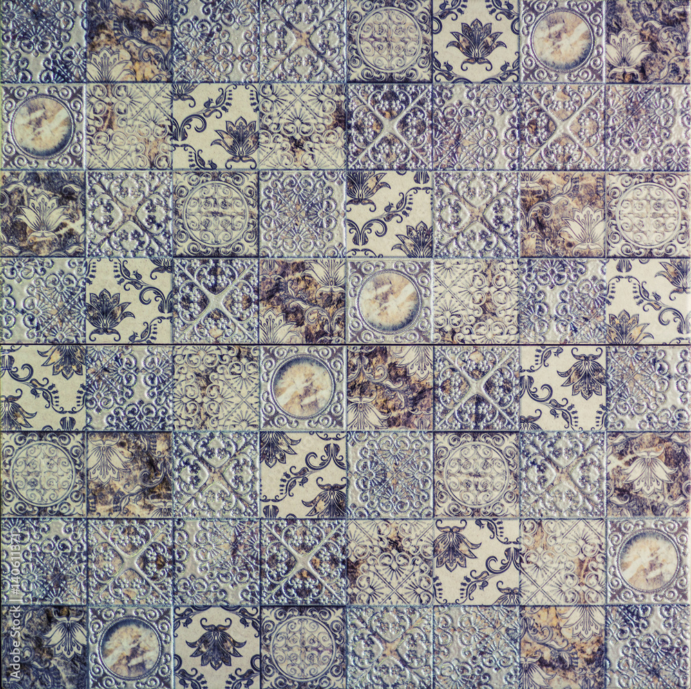 Fototapeta premium Mosaic geometry, abstract pattern, ceramic tile