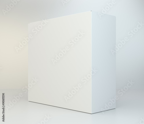 Cardboard box on gray background. 3d rendering © mirexon