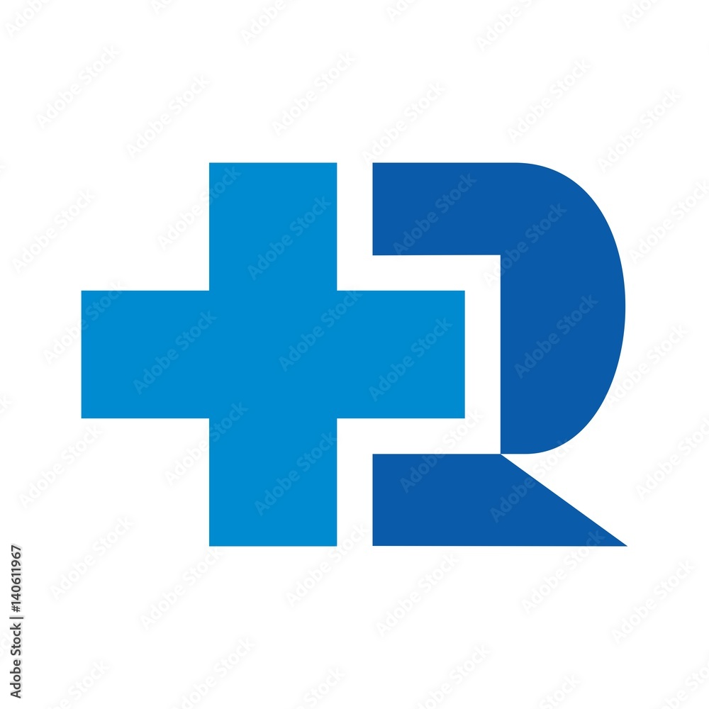 letter R and cross symbol logo vector. Stock Vector | Adobe Stock