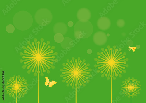 Spring abstract background vector. Vector floral illustration. Natural background. Vector illustration green fresh nature