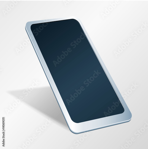 Smart phone with touch screen. Perspective look. Vector image.