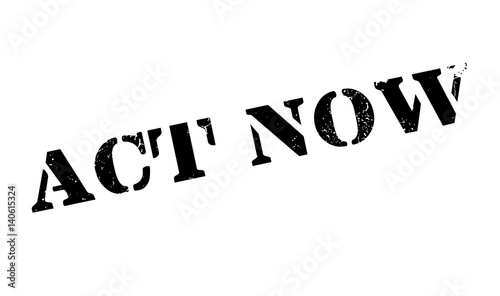 Act Now rubber stamp. Grunge design with dust scratches. Effects can be easily removed for a clean, crisp look. Color is easily changed.