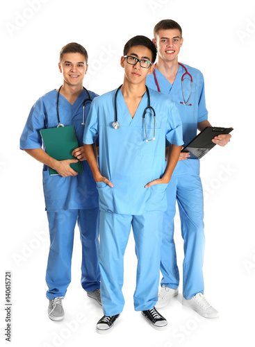 Young handsome doctors on w...