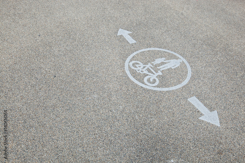 Pedestrians and bicycle lane road sign