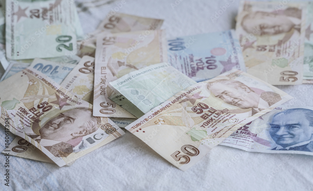 Turkish Lira banknotes StockFoto Adobe Stock