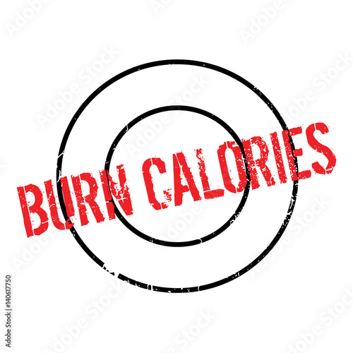 Burn Calories rubber stamp. Grunge design with dust scratches. Effects can be easily removed for a clean, crisp look. Color is easily changed.