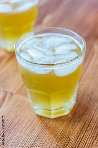 Alcohol free home made ginger ale with ice.