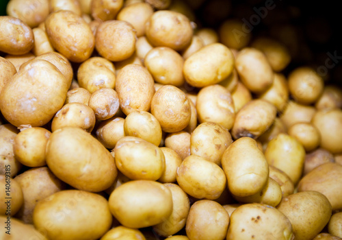 Close-up of potatoes in supermarket