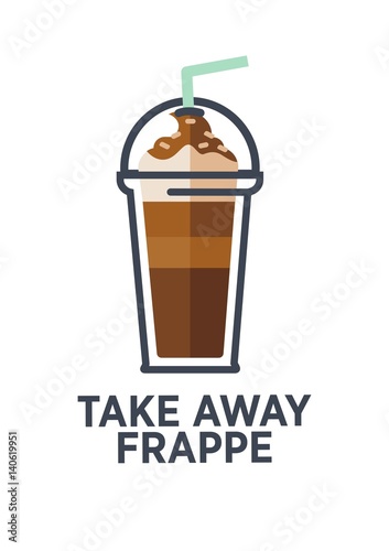 Coffee drink cup vector flat icon for takeaway cafe menu