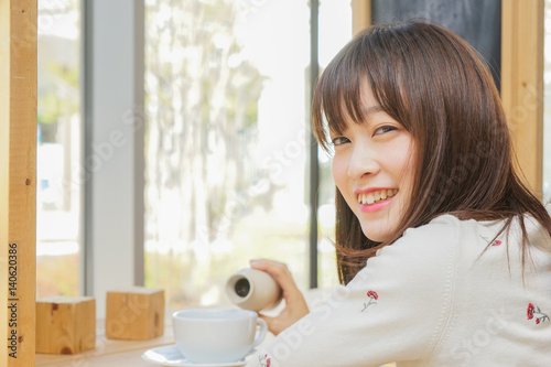 Coffee and woman photo