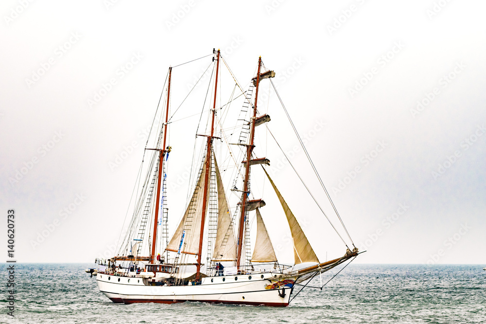 Sailing ship on the sea. Tall Ship.Yachting and Sailing travel.