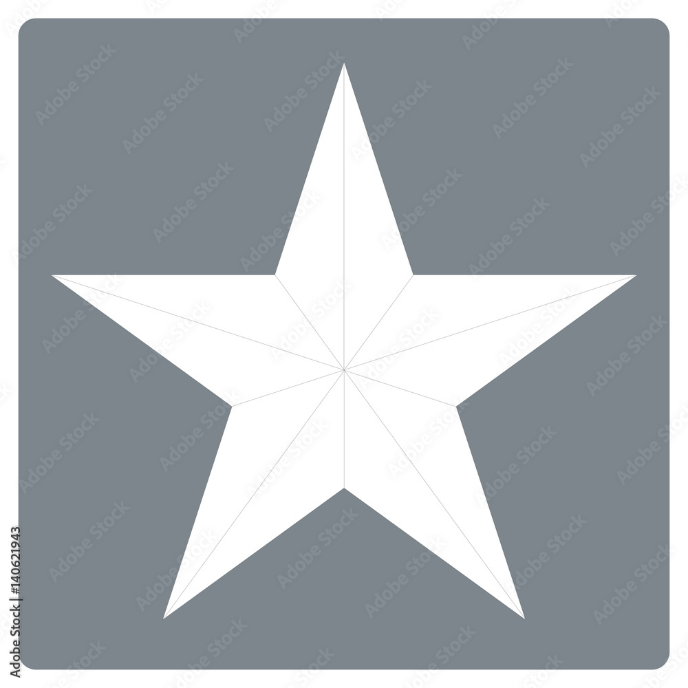 White star shape isolated on gray squre background. Trendy vector decoration symbol for website design, mobile app. Logo illustration. White star shape isolated on gray squre background. Trendy vector decoration symbol for website design, mobile app. Logo illustration.