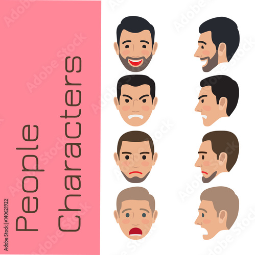 People Emotions Generator Flat Vector
