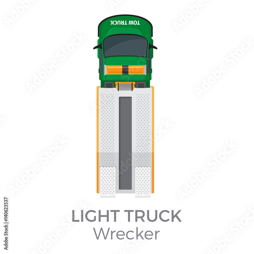 Wrecker Light Truck Top View Flat Vector Icon