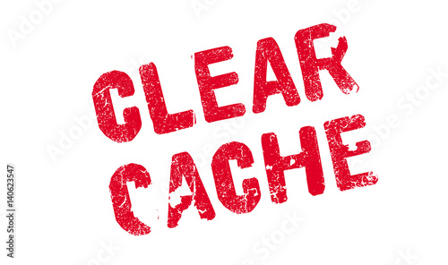 Clear Cache rubber stamp. Grunge design with dust scratches. Effects can be easily removed for a clean, crisp look. Color is easily changed.