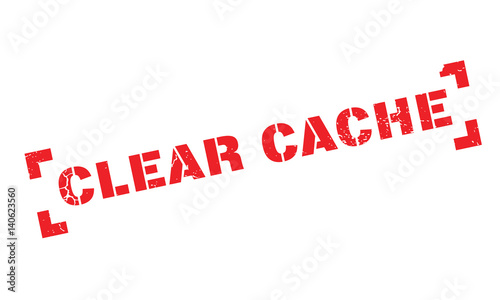 Clear Cache rubber stamp. Grunge design with dust scratches. Effects can be easily removed for a clean, crisp look. Color is easily changed.