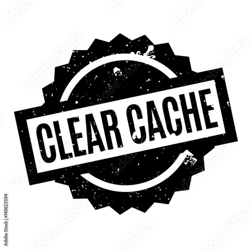 Clear Cache rubber stamp. Grunge design with dust scratches. Effects can be easily removed for a clean, crisp look. Color is easily changed.