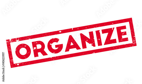 Organize rubber stamp. Grunge design with dust scratches. Effects can be easily removed for a clean, crisp look. Color is easily changed.