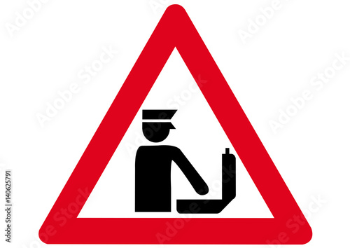 Schild Achtung Zollkontrolle