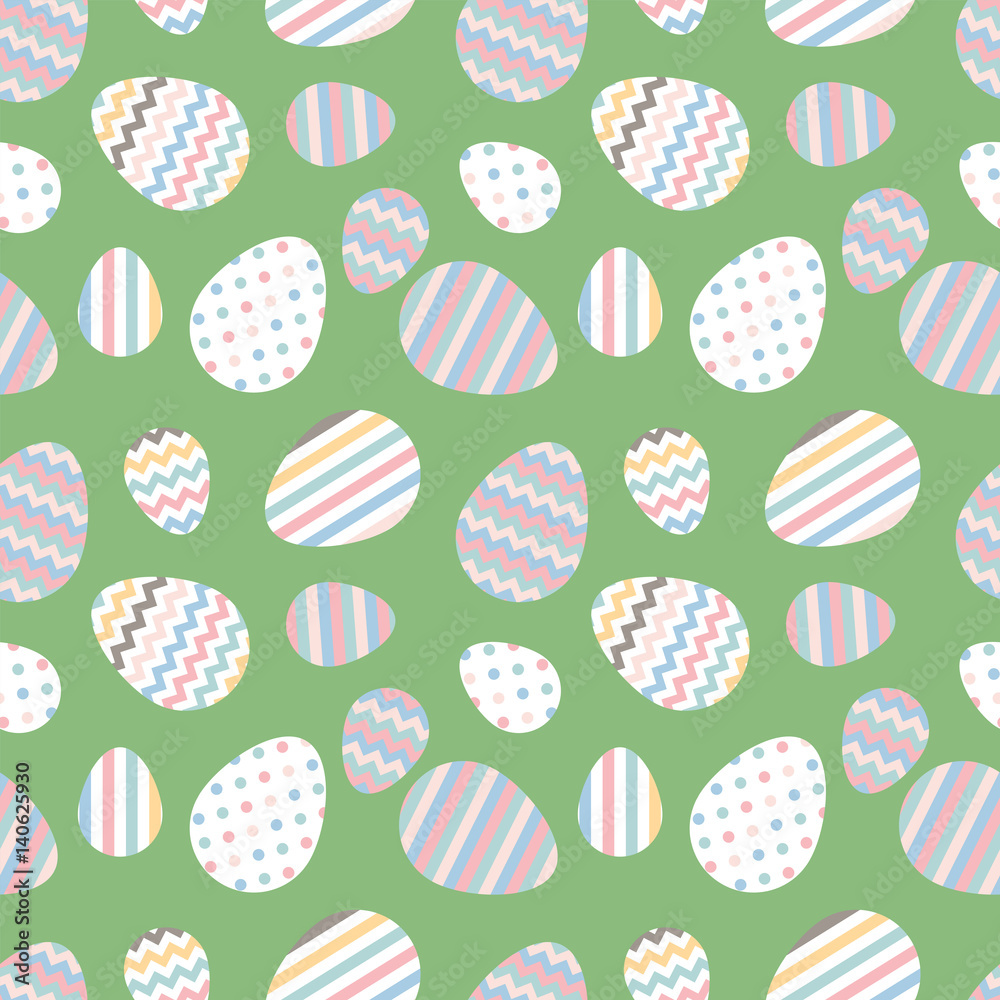pastel seamless vector pattern with Easter eggs. Ideal for celebration card, wrapping paper, textile, wallpaper, web pages background, scrap booking