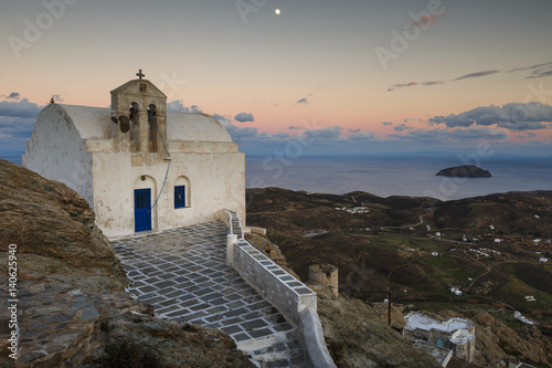 Church in Chora village on Serifos island in Greece.