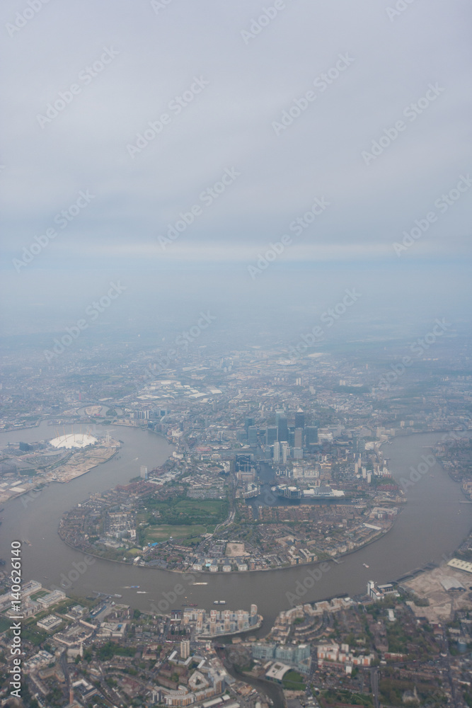 Aerial view of cityscape, London, UK