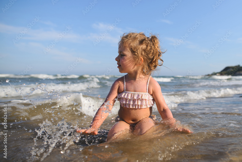 Fototapeta premium Girl Enjoying Sea