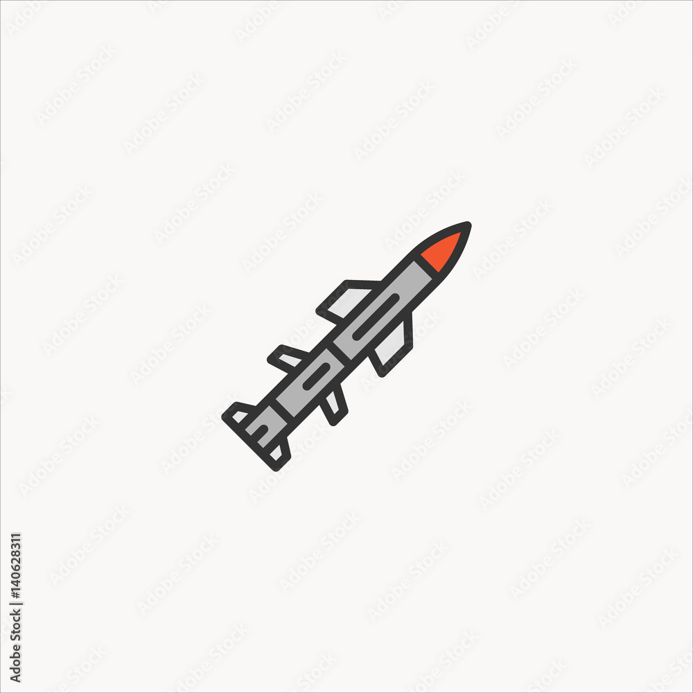rocket icon flat design