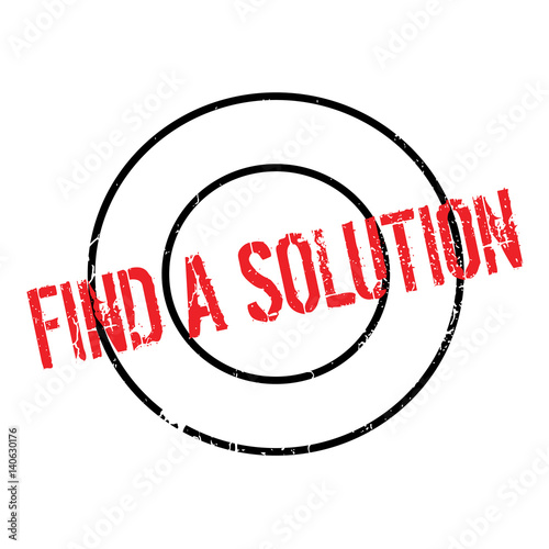 Find A Solution rubber stamp. Grunge design with dust scratches. Effects can be easily removed for a clean, crisp look. Color is easily changed.