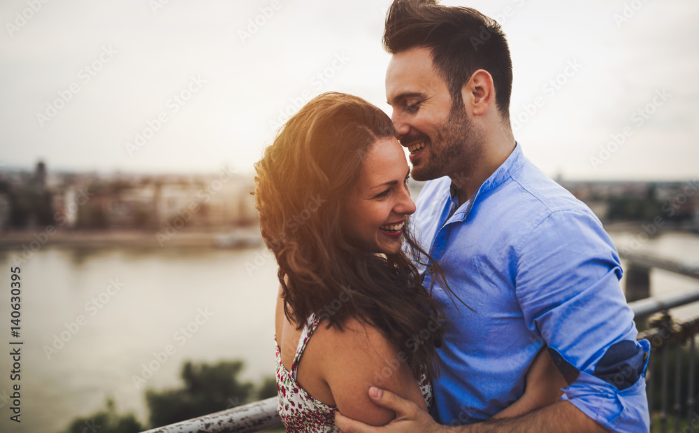 Attractive Diverse Couple On Outdoor Date Stock Photo - Download