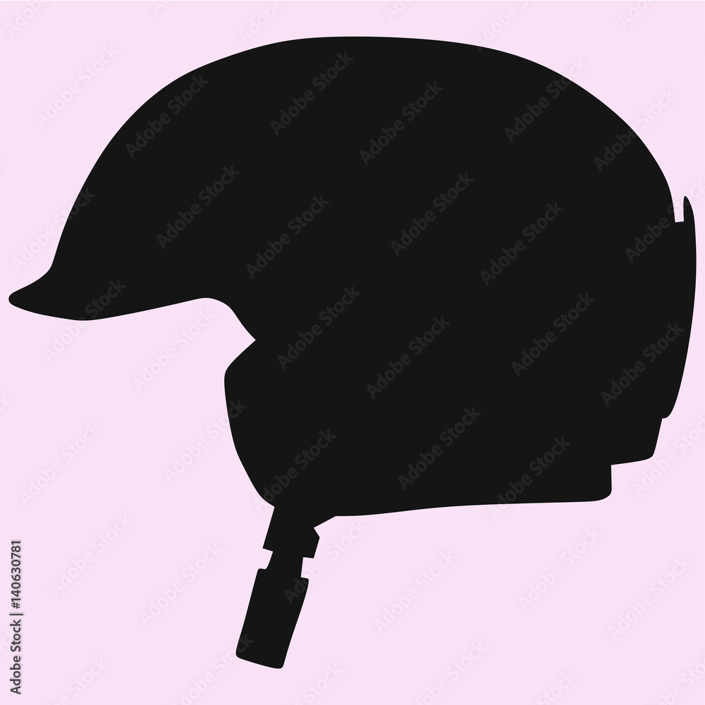 protective ski helmet vector silhouette isolated Stock Vector Adobe Stock