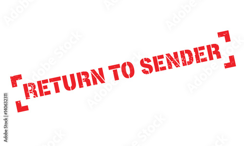 Return To Sender rubber stamp. Grunge design with dust scratches. Effects can be easily removed for a clean, crisp look. Color is easily changed.