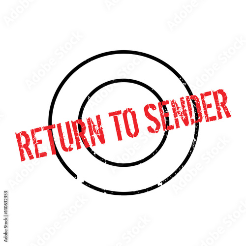 Return To Sender rubber stamp. Grunge design with dust scratches. Effects can be easily removed for a clean, crisp look. Color is easily changed.
