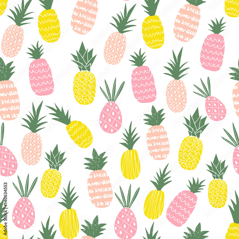 The pineapple seamless pattern The pineapple seamless pattern