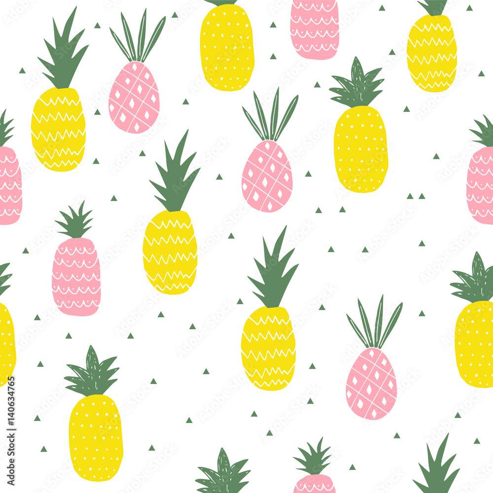 Pineapple colorful pattern. Cute background. Pineapple colorful pattern. Cute background.