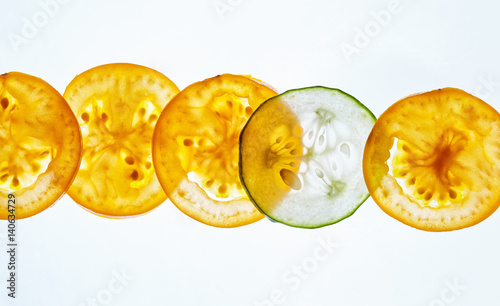 Sliced vegetables background