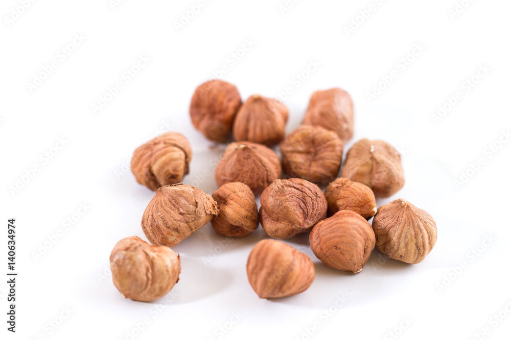 Hazelnuts isolated on white background Hazelnuts isolated on white background