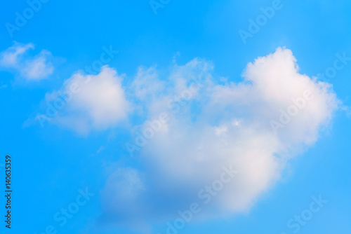 White clouds and blue sky background