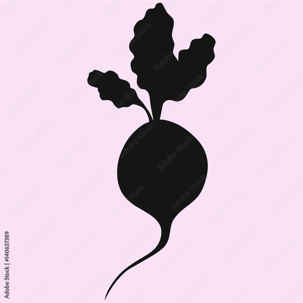Beetroot With Leaves vector silhouette isolated Beetroot With Leaves vector silhouette isolated