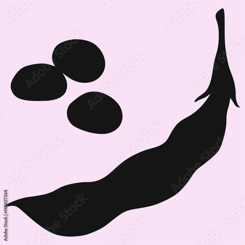 Green soybean vector silhouette isolated