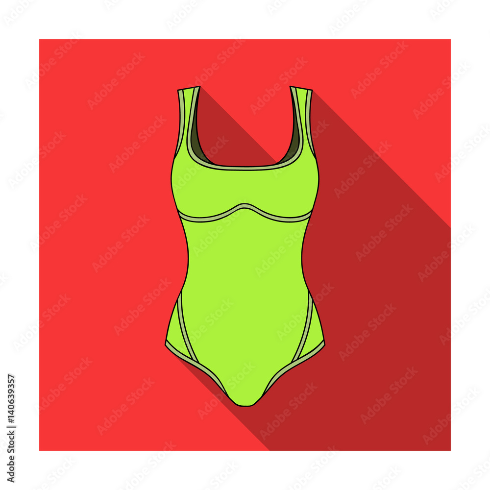 Green Swimsuit for women. Sporty swimsuit for water sports.Women