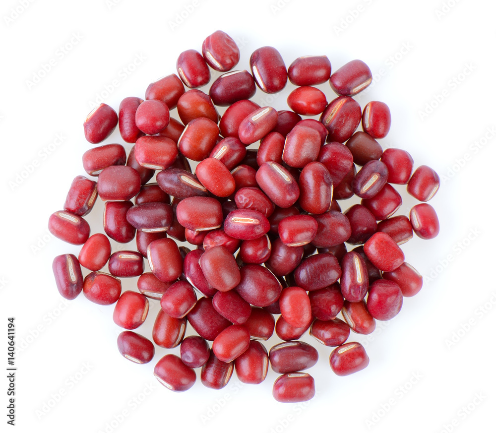 red beans on white background red beans on white background