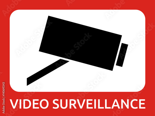 Video surveillance sign. CCTV. Observation camera.

